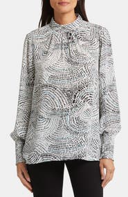 NYDJ Britney Print Smocked Top