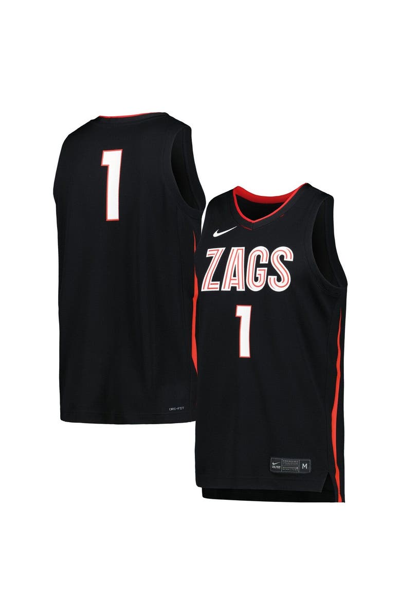 Nike Men's Nike Black Gonzaga Bulldogs Icon Replica Basketball Jersey, Main, color,