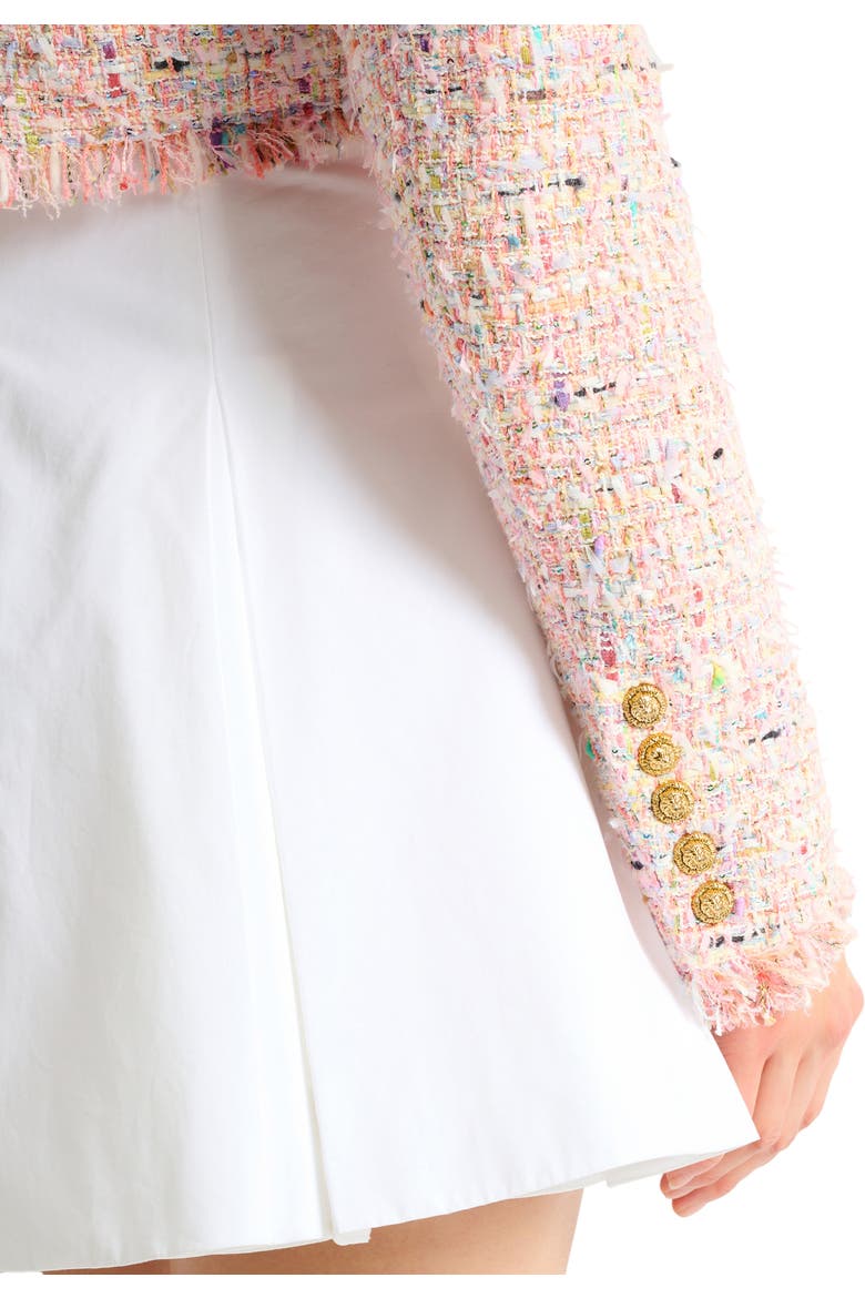 Cropped tweed jacket, Alternate, color, pink