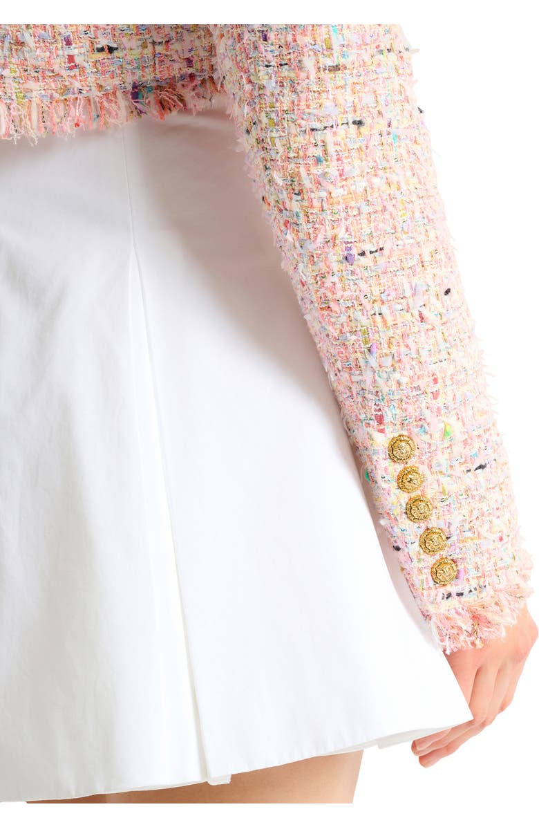 Balmain Cropped tweed jacket, Alternate, color, Pink
