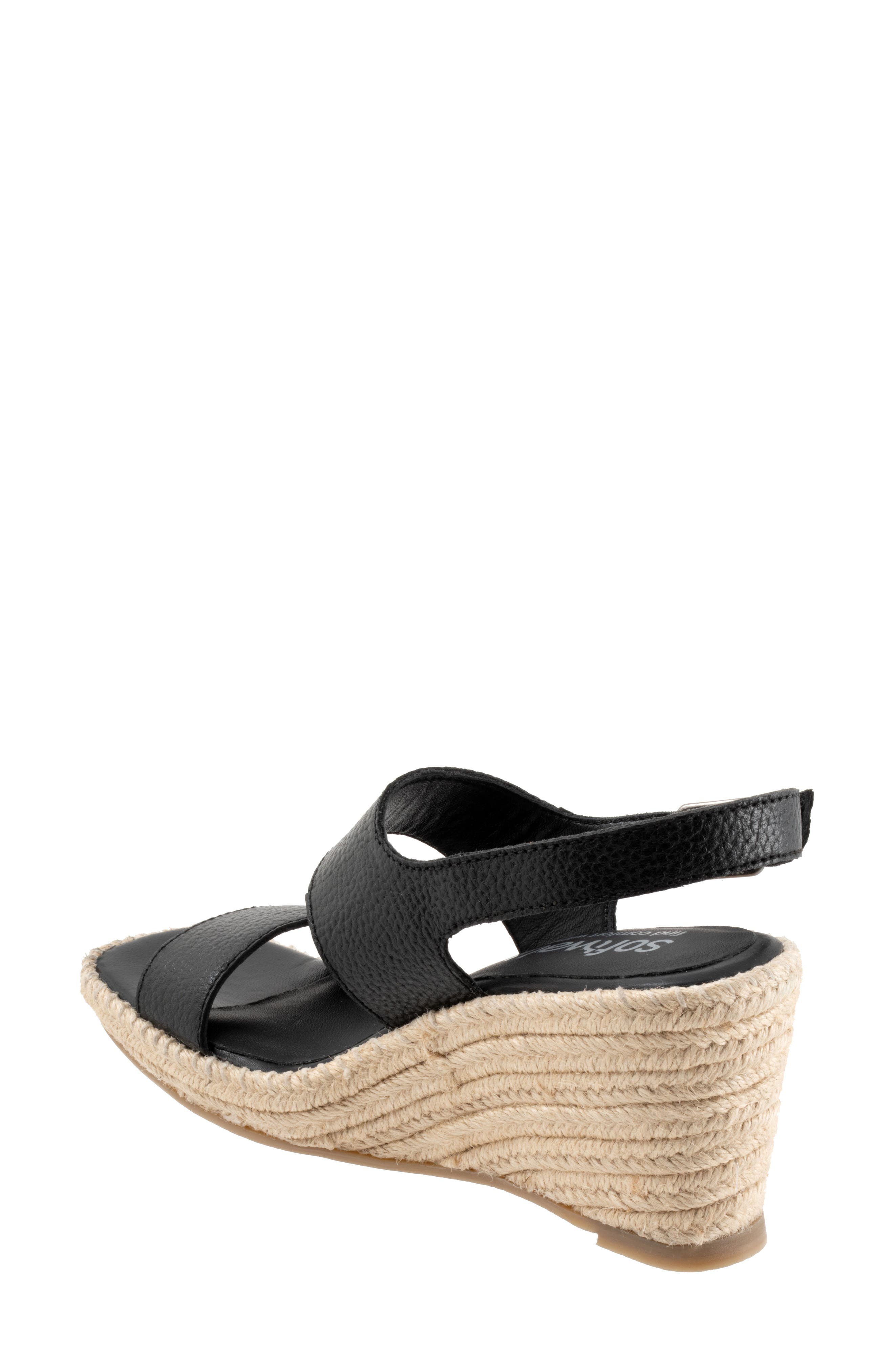 SoftWalk<sup>®</sup> Hartley Espadrille Wedge Sandal, Alternate, color, Black