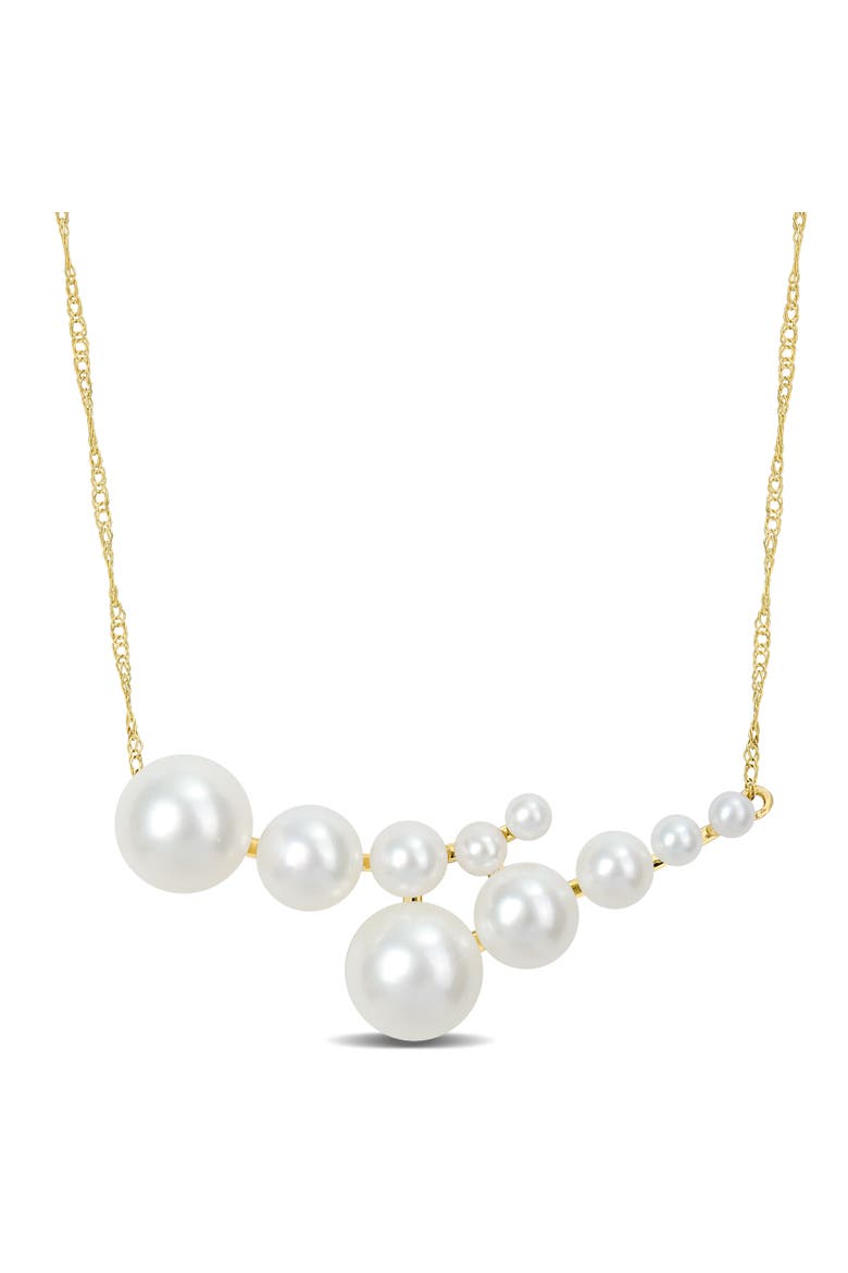 Graduated Cultured Pearl Necklace 14k, Main, color, Yellow Gold