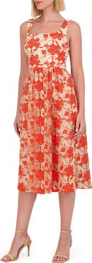 Embroidered Mesh Midi Dress