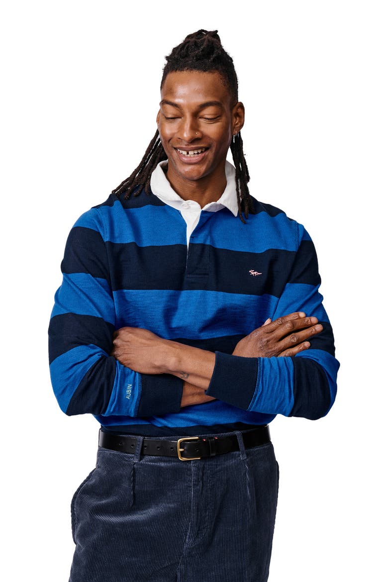 Irnham Long Sleeve Rugby Shirt, Main, color, Navy/Cobalt