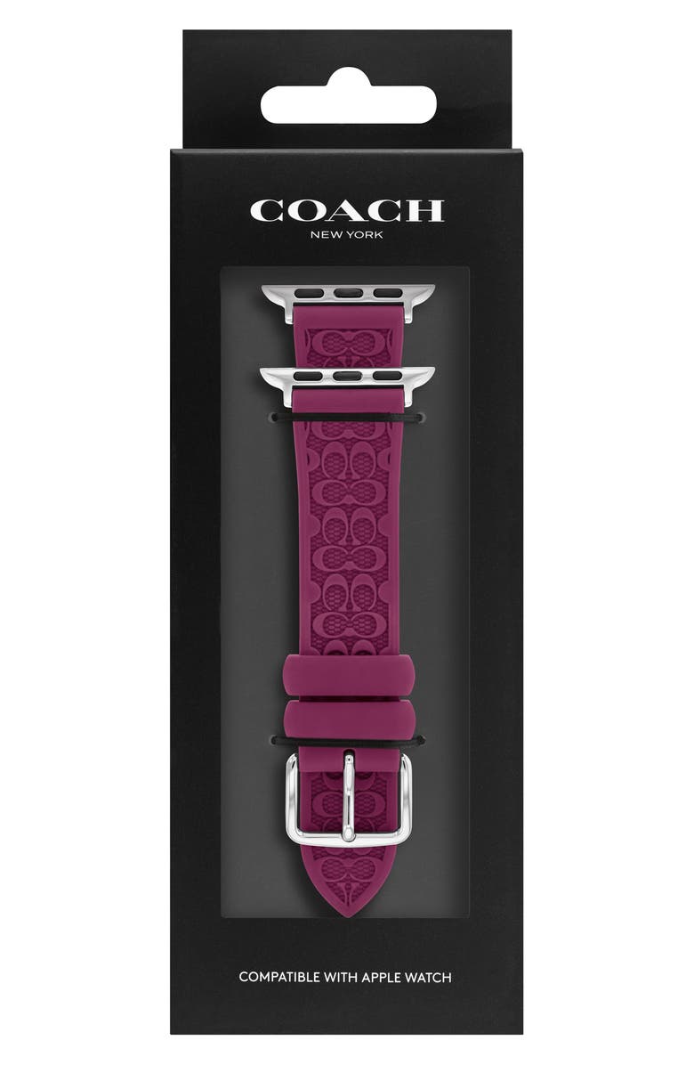 COACH Signature C Silicone Apple Watch<sup>®</sup> Watchband, Main, color,