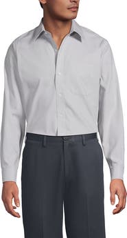Lands' End No Iron Supima Cotton Pinpoint Straight Collar Dress Shirt