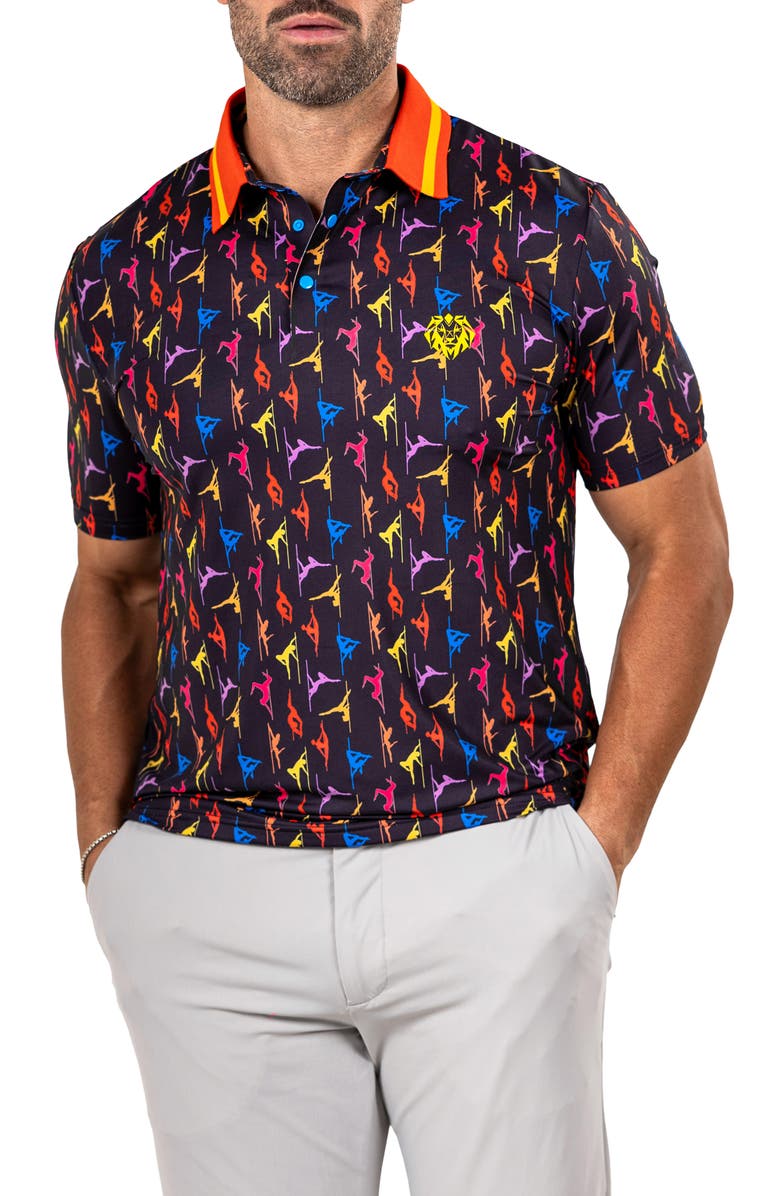 Maceoo Martyr Print Golf Polo, Alternate, color, 