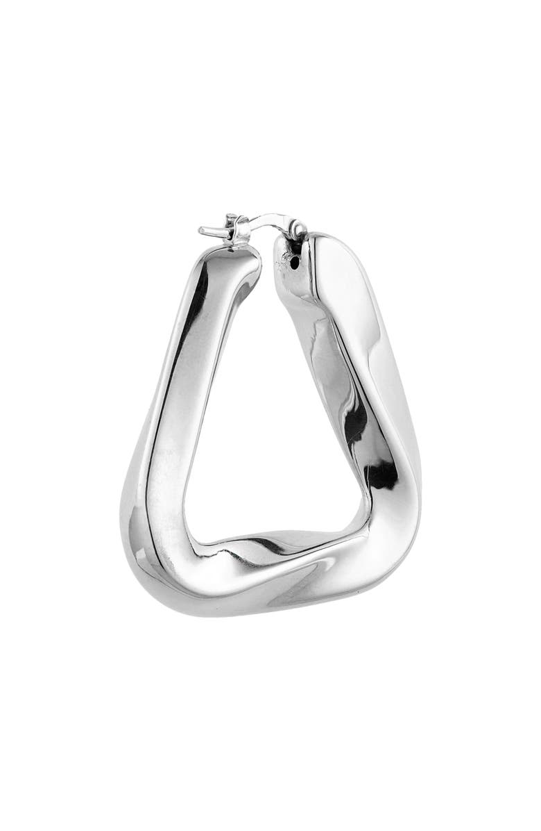 Bottega Veneta Twisted Triangle Hoop Earrings, Alternate, color,