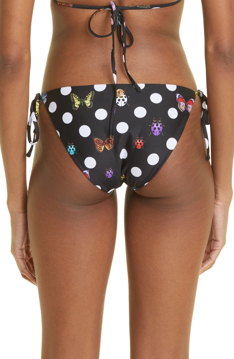 Versace x Dua Lipa Butterfly Print Triangle Bikini Bottoms, Alternate, color,