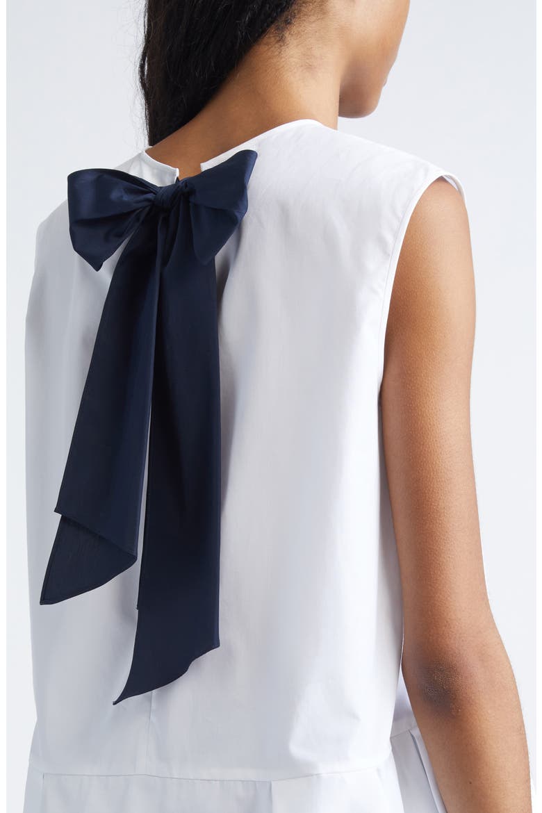 Brava Back Tie Poplin Peplum Top, Alternate, color, WHITE