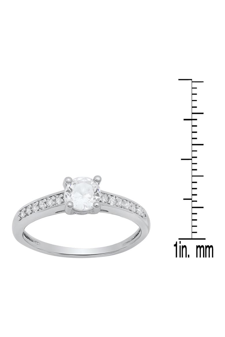 18K White Gold Plated Simulated Diamond Ring, Alternate, color, SILVER