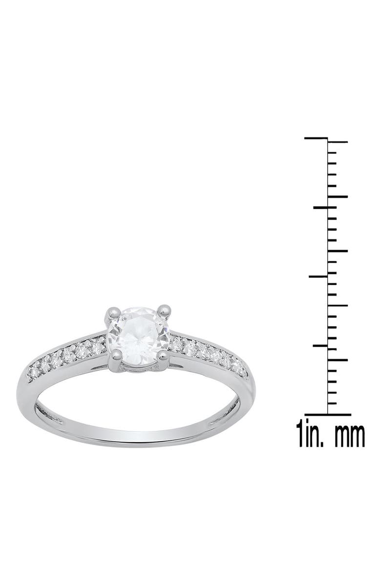 HMY JEWELRY 18K White Gold Plated Simulated Diamond Ring, Alternate, color, Silver