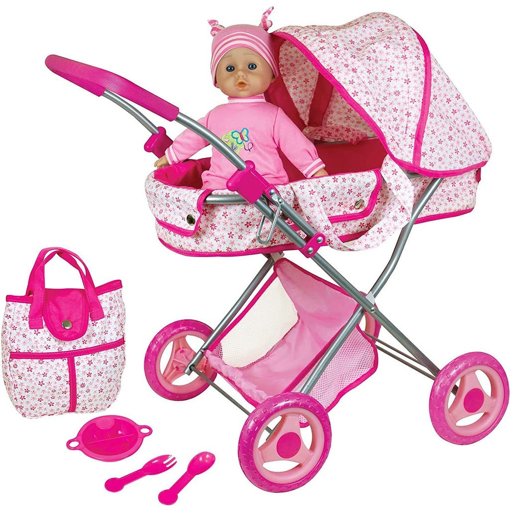 Lissi Deluxe Doll Pram with 13 Inch Baby Doll in Pink  product