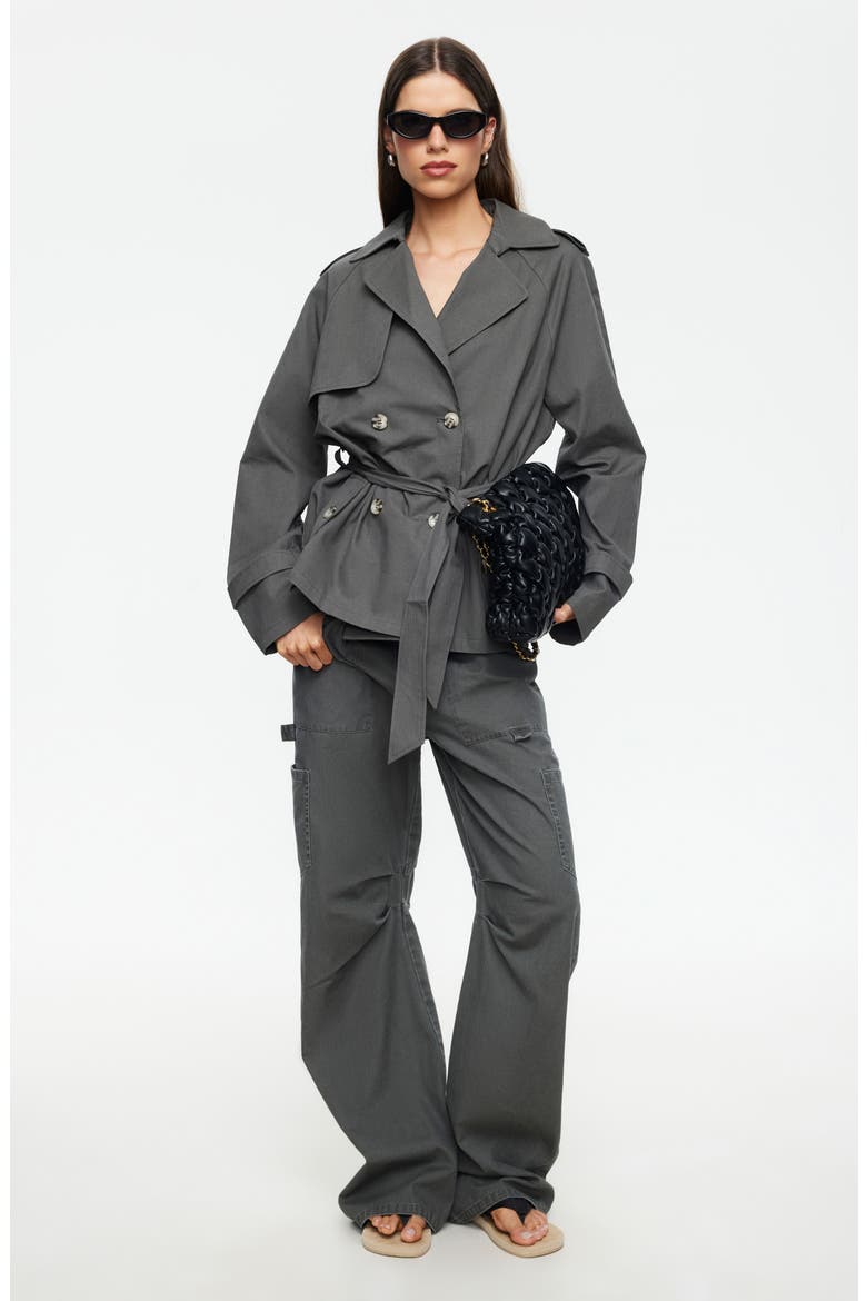Trencherous Crop Coat, Alternate, color, MOSS