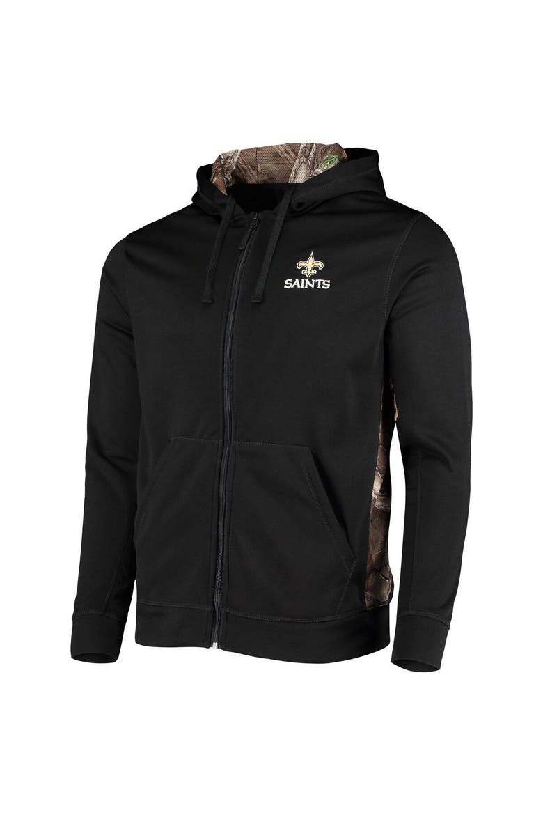Men's Dunbrooke Black/Realtree Camo New Orleans Saints Decoy Tech Fleece Full-Zip Hoodie, Alternate, color, Black