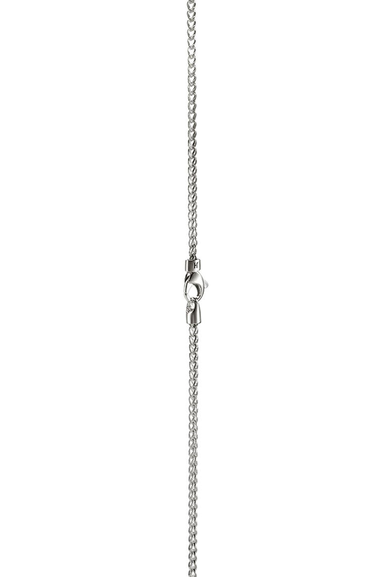 Octagon Tag Necklace, Sterling Silver, Alternate, color, BLACK