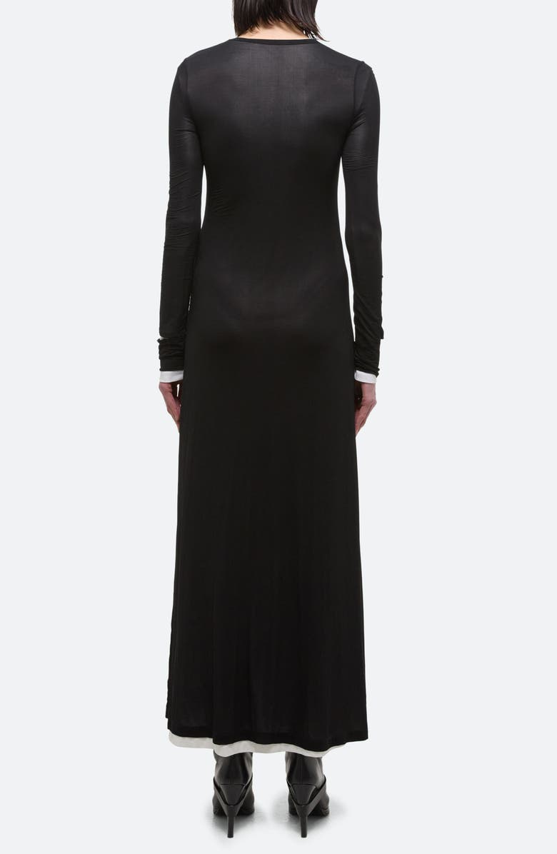 Helmut Lang Double Layer Long Sleeve Maxi Dress, Alternate, color, Black