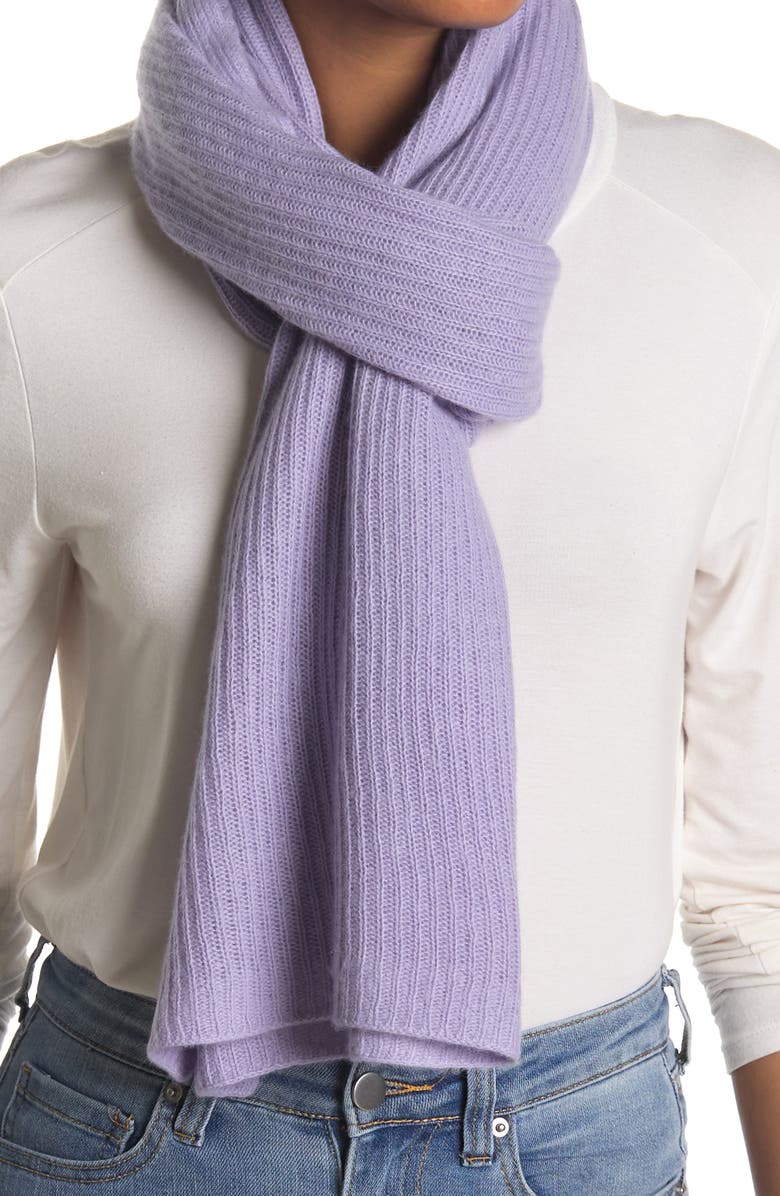 Portolano Ribbed Knit Wrap Scarf, Main, color, Lilac