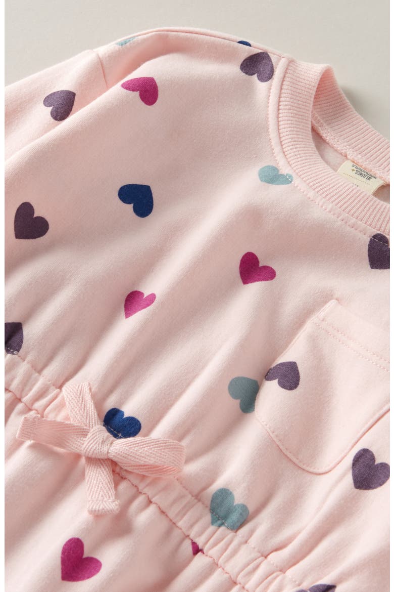 Print Fleece Romper, Alternate, color, PINK BALM FESTIVE HEARTS