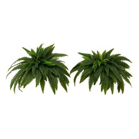 48-in UV Resistant Artificial Boston Fern (Indoor/Outdoor) - Set of 2