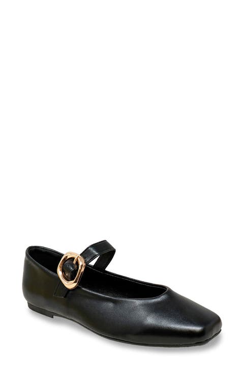 Charlotte Faux Leather Mary Jane Flat