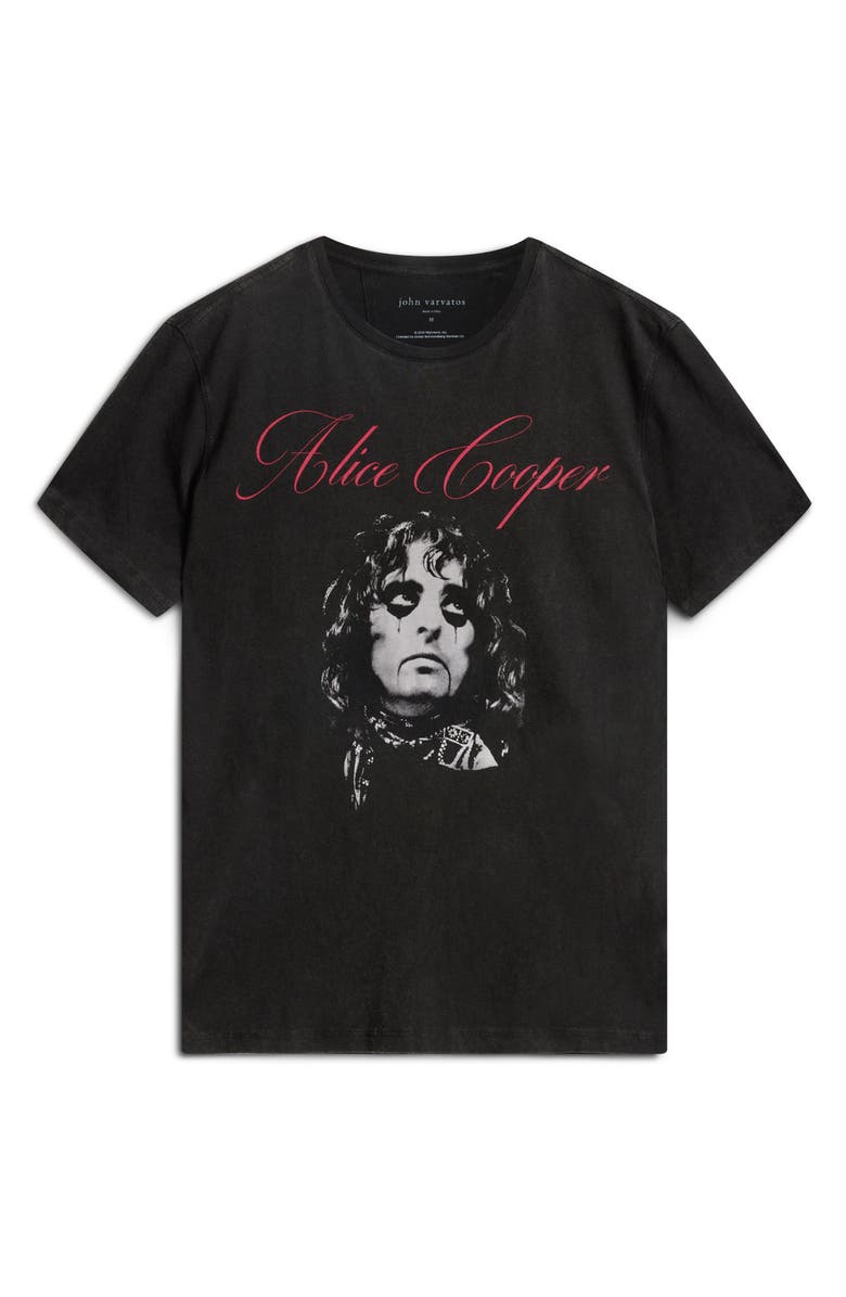 John Varvatos Alice Cooper Cotton Graphic T-Shirt, Alternate, color, Black