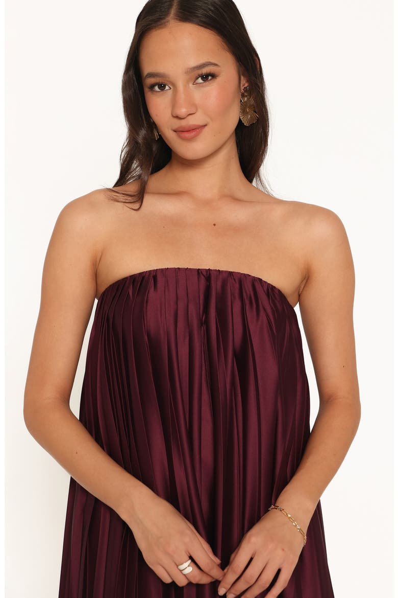 Nalania Strapless Maxi Dress, Alternate, color, SANGRIA RED