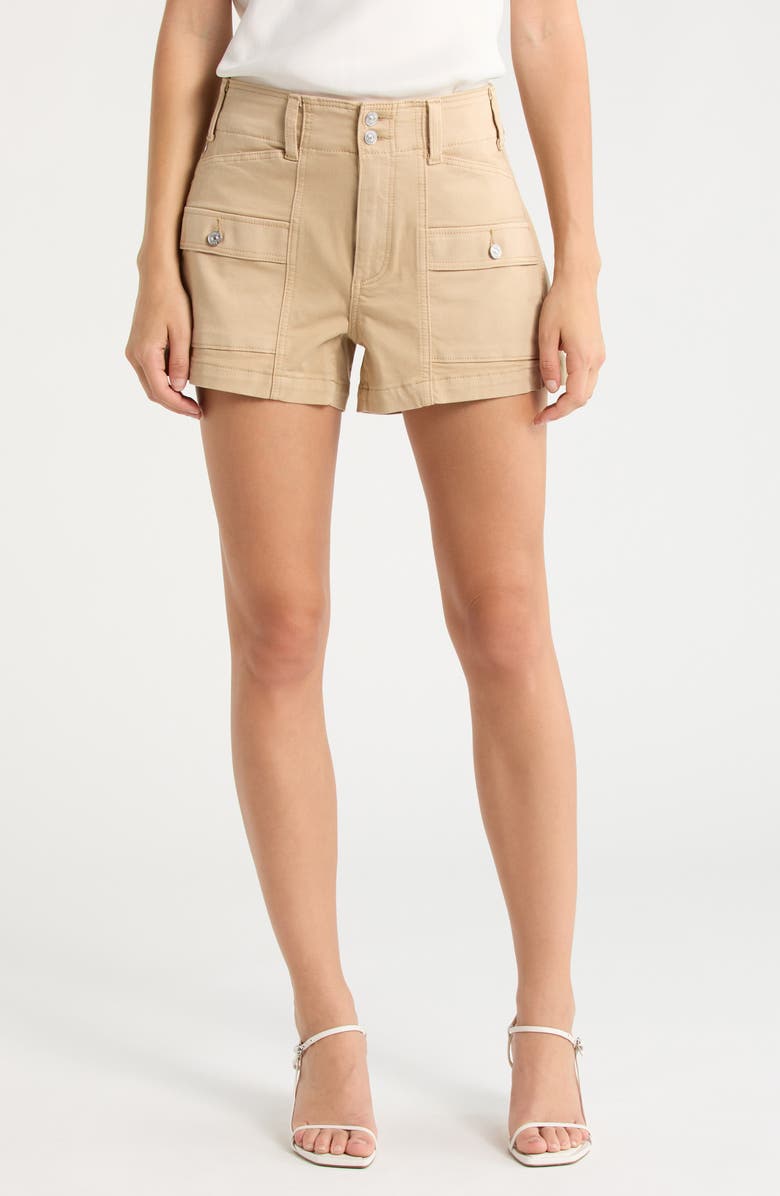 PAIGE Olivia Cargo Shorts, Main, color, Vintage Raffia Tan