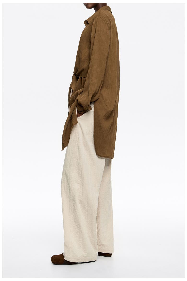 Lead Corduroy Barrel Leg Trousers, Alternate, color, IVORY