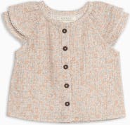KENDI by Colored Organics Organic Nelly Muslin Ruffle Sleeve Top