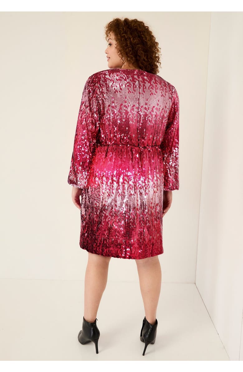 June + Vie Sequin Mockneck Dress, Alternate, color, Cherry