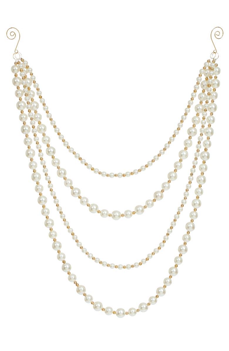 Mark Roberts Hanging Pearl Swag, Set of 6, Main, color, White