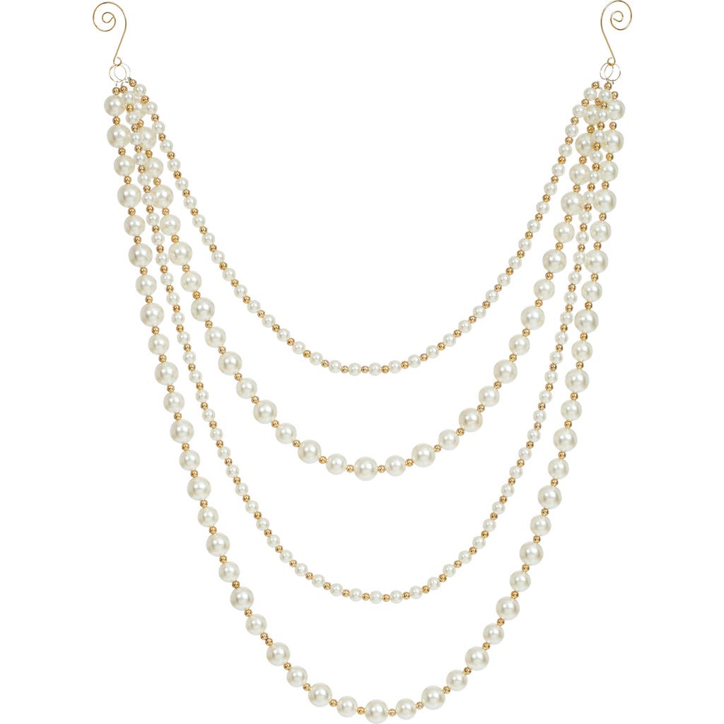 Mark Roberts Hanging Pearl Swag, Set Of 6 In White