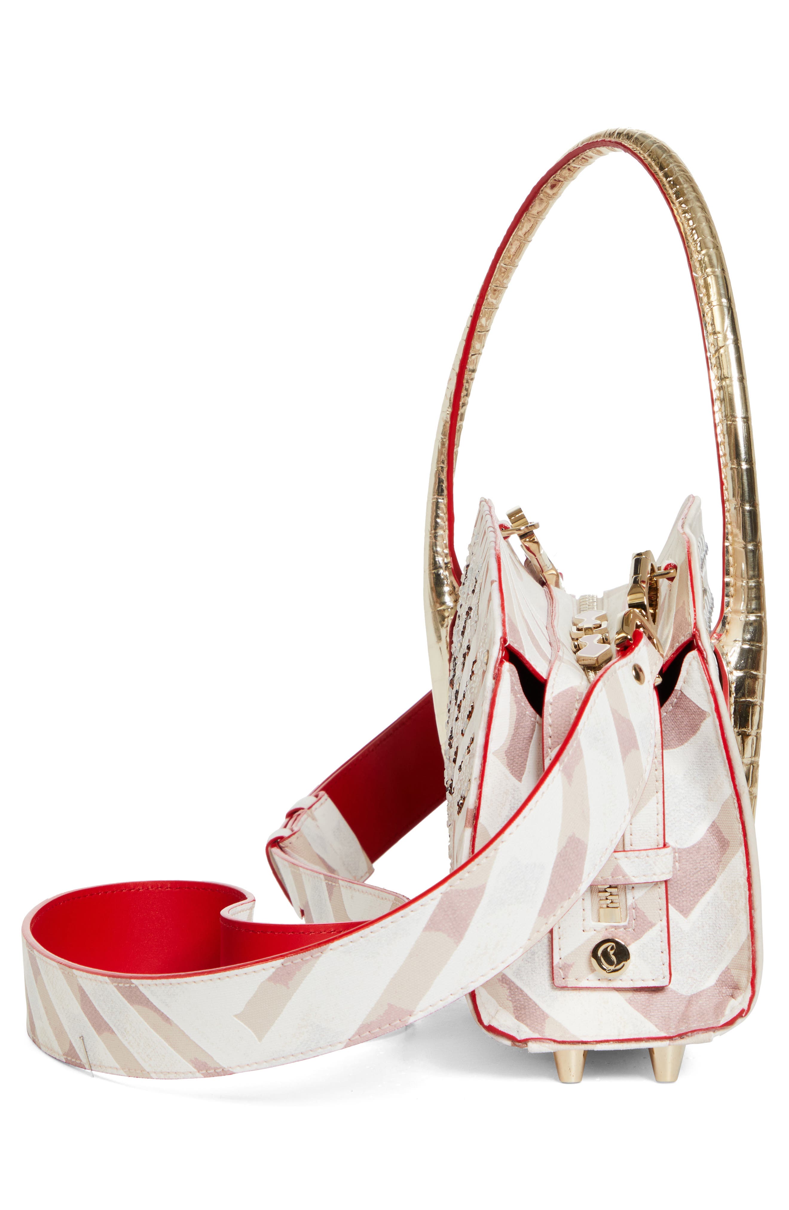 Christian Louboutin Eloise Gaagal Grommets Baguette Bag, Alternate, color, Multi Leche