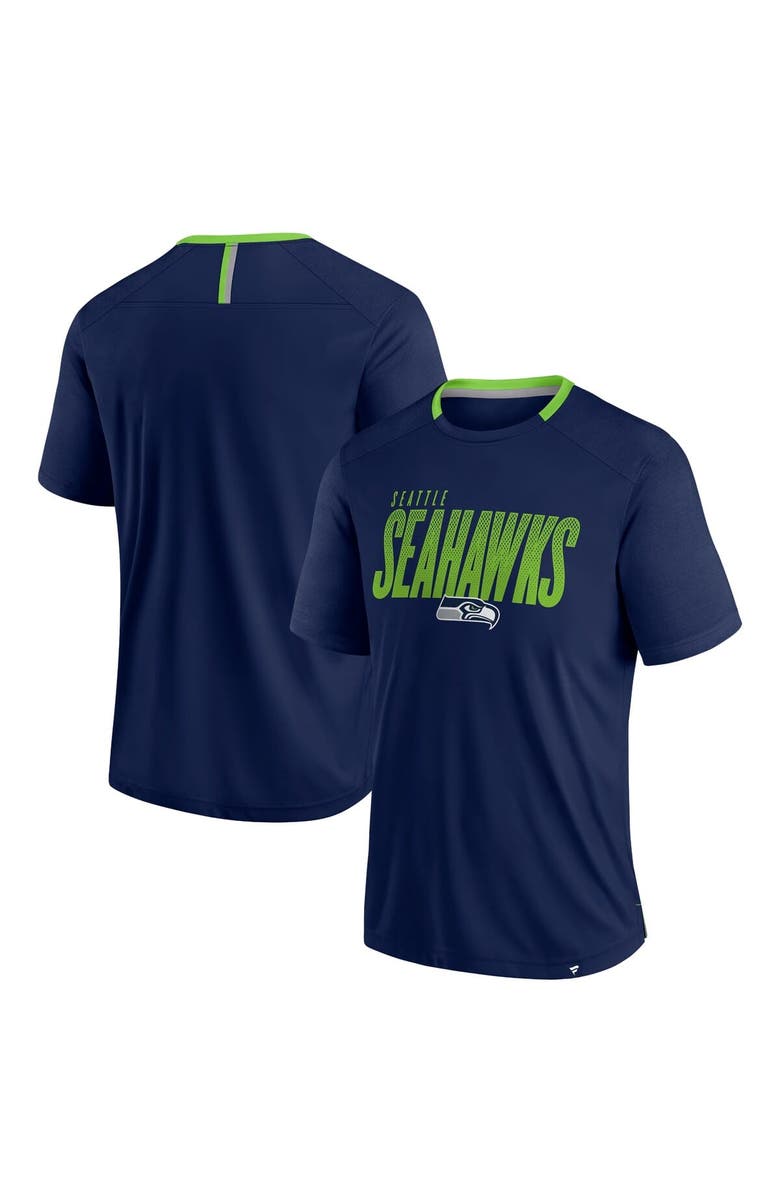 FANATICS Men's Fanatics College Navy Seattle Seahawks Defender Fade Slant T-Shirt, Main, color, College Navy