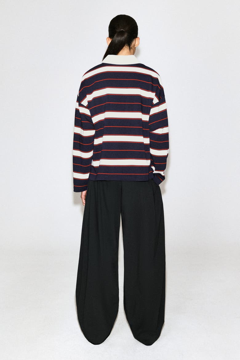 Striped Cotton Rugby Shirt, Alternate, color, NAVY / RED / STRIPED