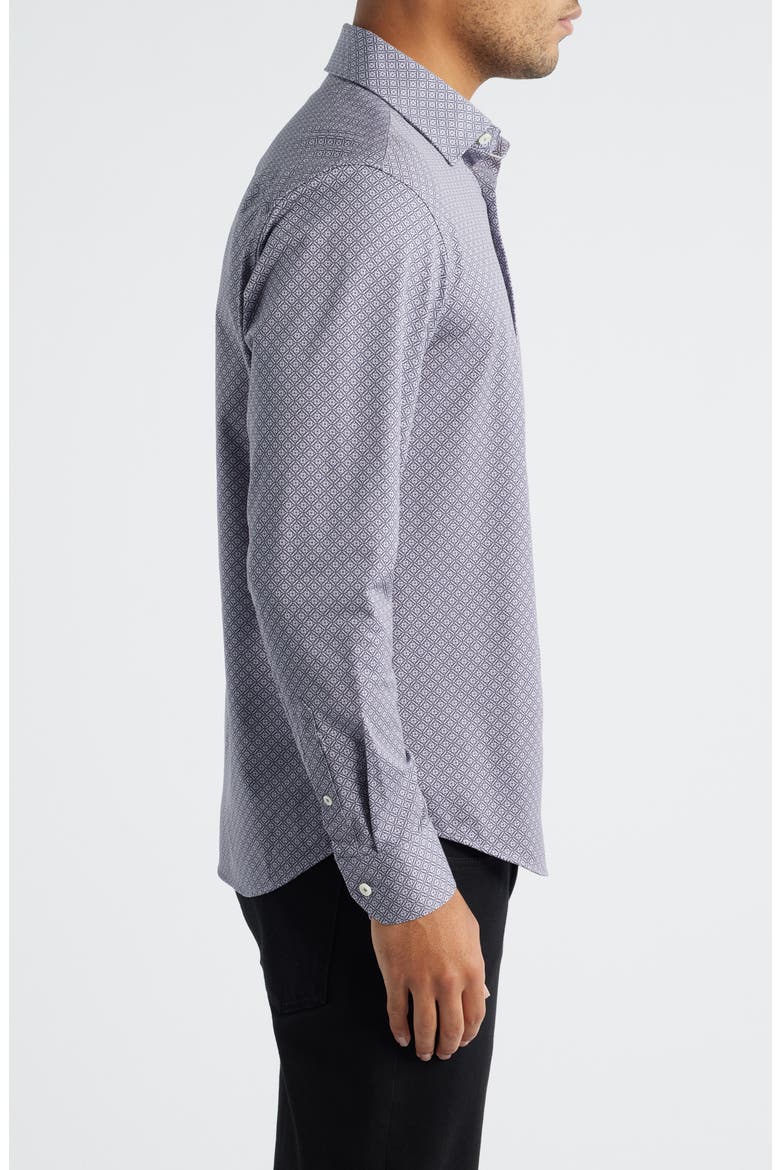 James OoohCotton® Mosaic Print Twill Button-Up Shirt, Alternate, color, EGGPLANT