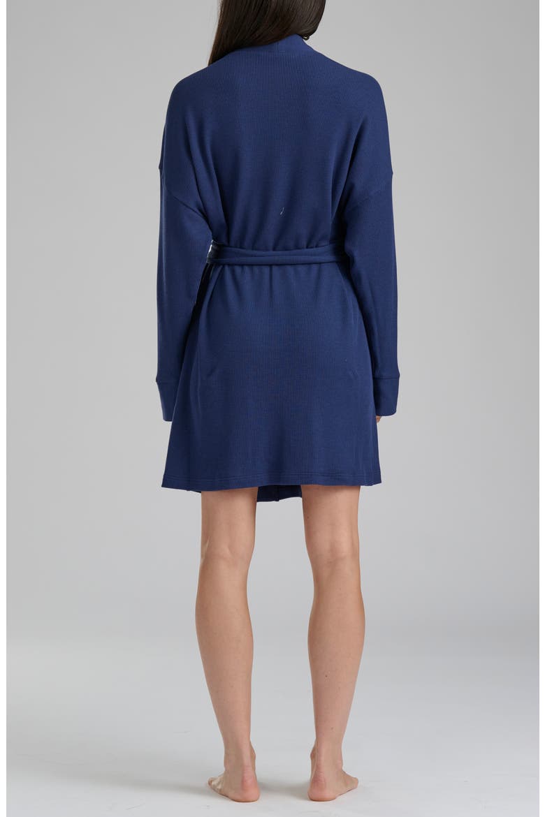 Waffle Knit Robe, Alternate, color, NAVY