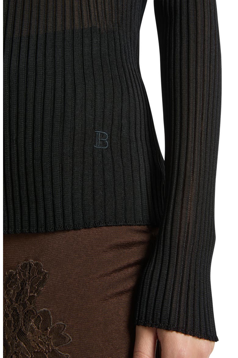 Fine ribbed knit jumper, Alternate, color, black