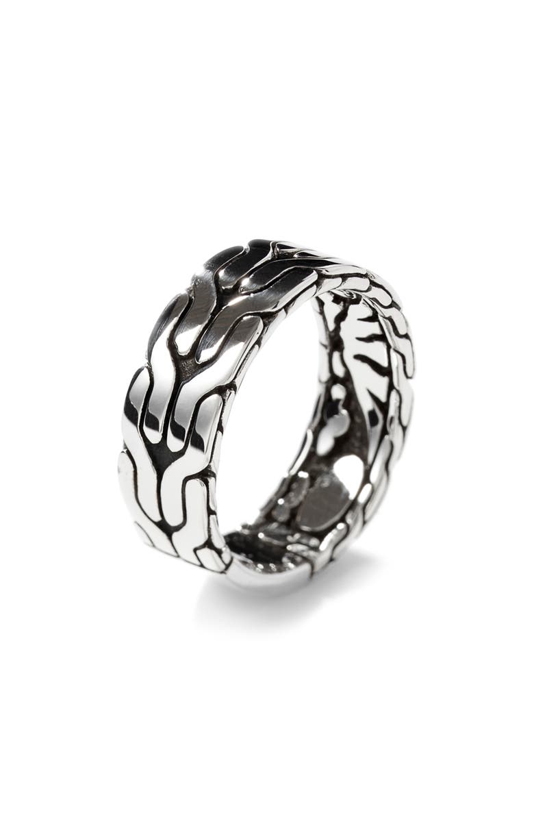 John Hardy Carved Chain Band Ring, Sterling Silver, Alternate, color, Silver