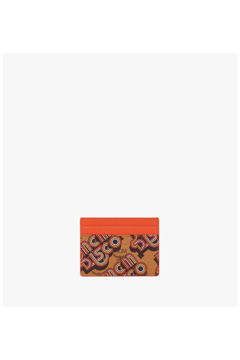 Aren Card Case in Disco Visetos, Main, color, Cognac