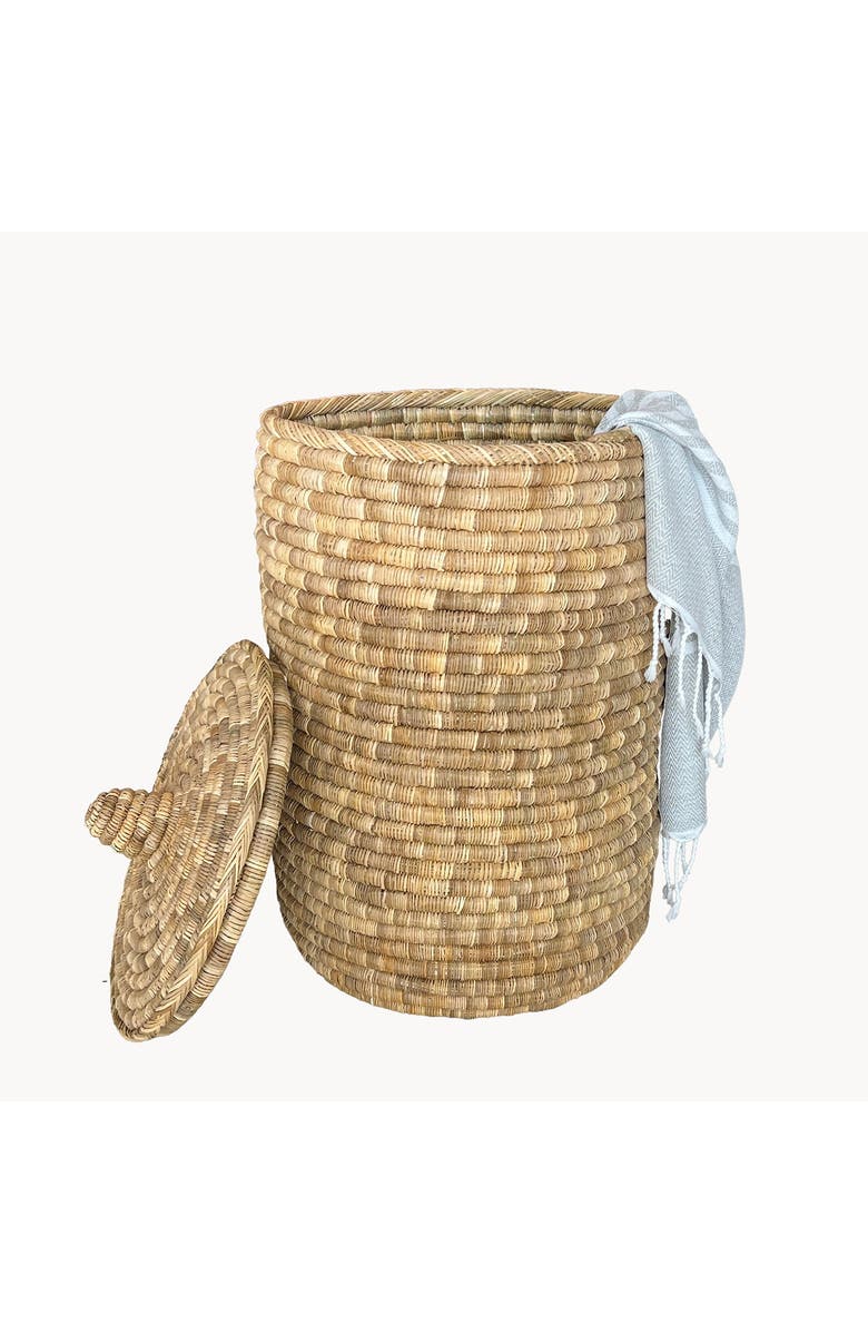 Apartment F Palm Laundry/Storage Hamper with Lid, Alternate, color, Natural