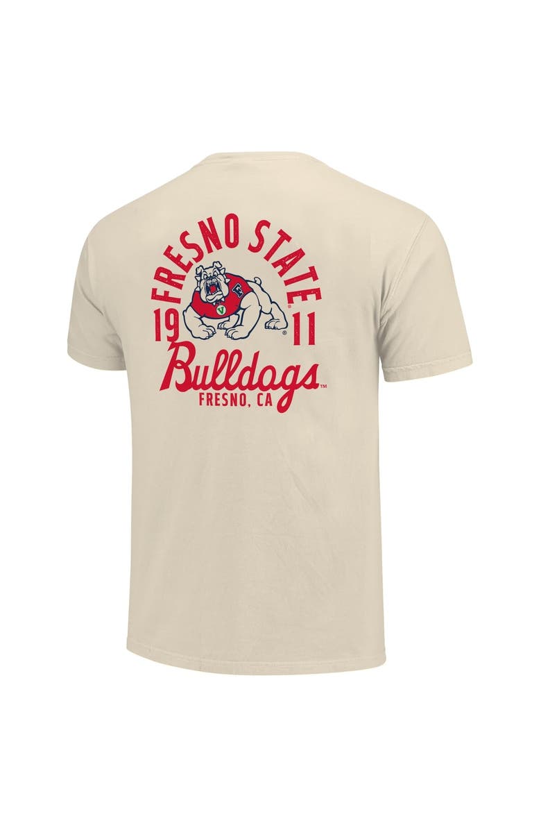 IMAGE ONE Men's Cream Fresno State Bulldogs Comfort Colors Mascot Overlay T-Shirt, Alternate, color,