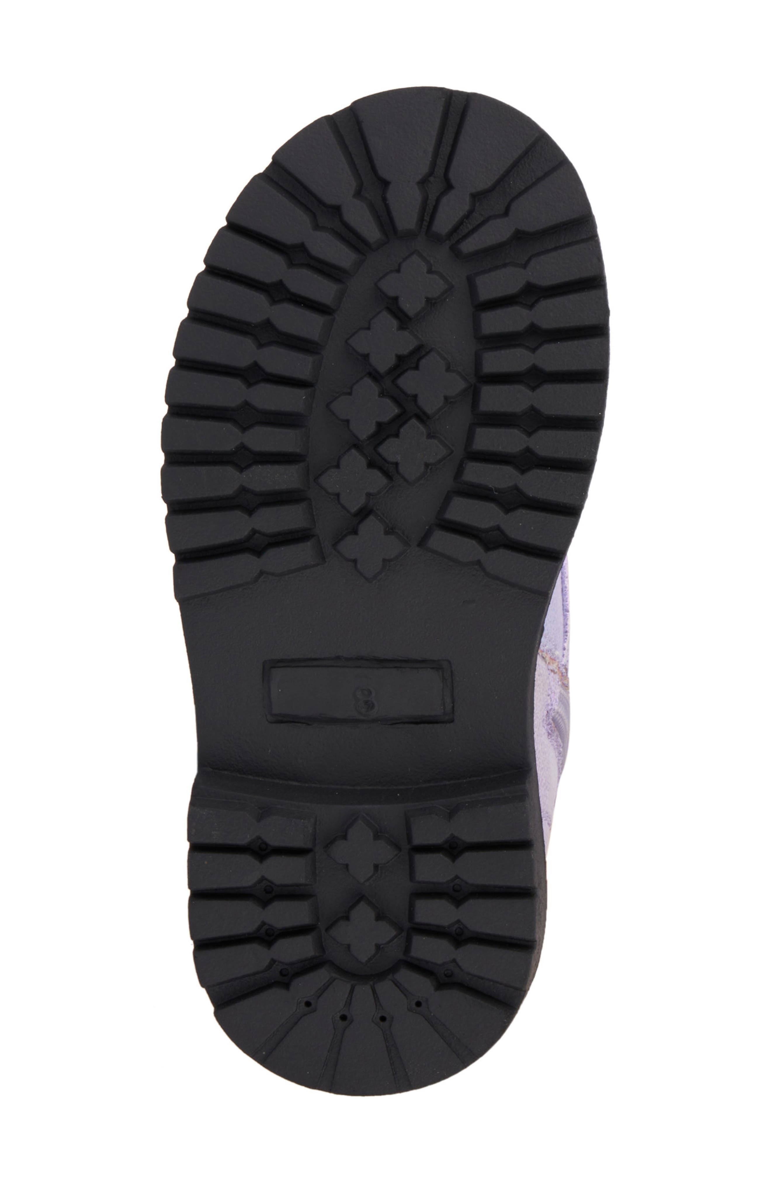 OLIVIA MILLER Kids' Crystal Sky Metallic Combat Boot, Alternate, color, Purple