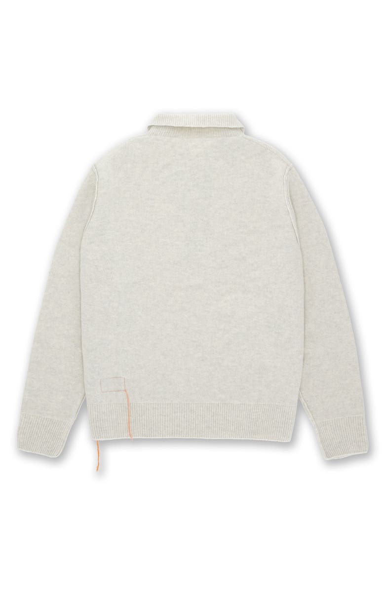 Fortela Yale Wool Sweater with Collar and Zip, Alternate, color, Melange Grey