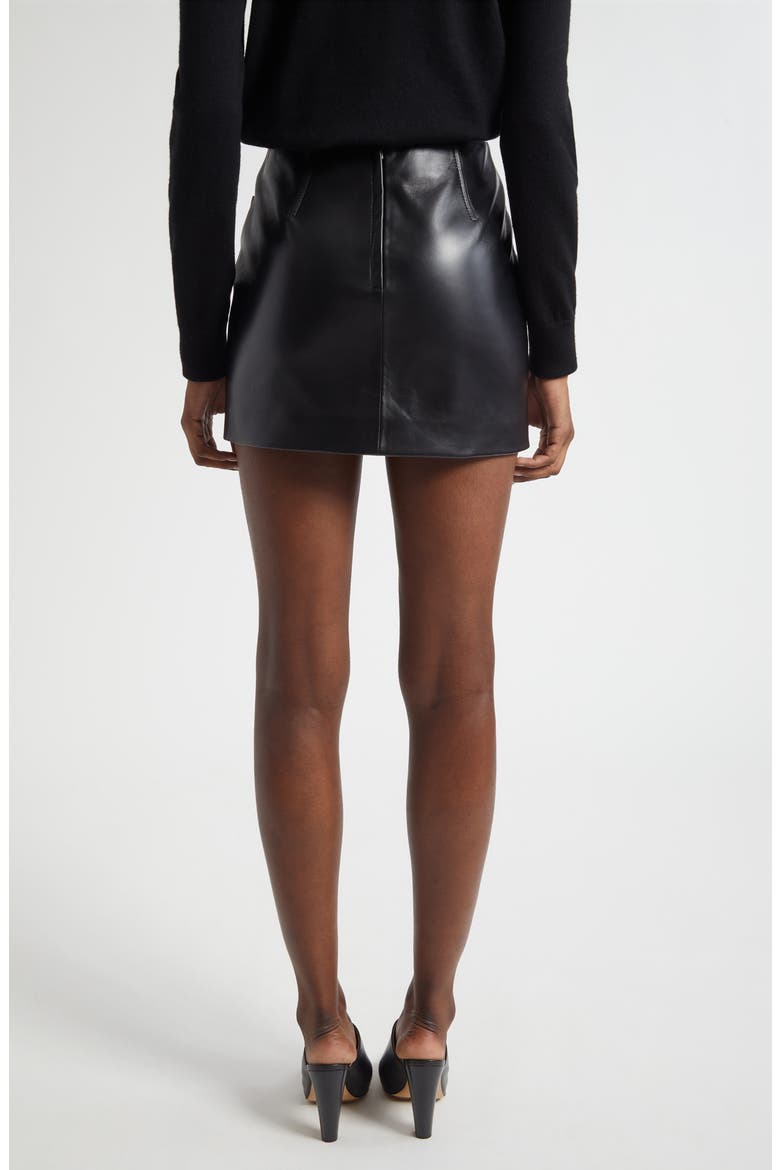 Napa Leather Miniskirt, Alternate, color, 1000 BLACK
