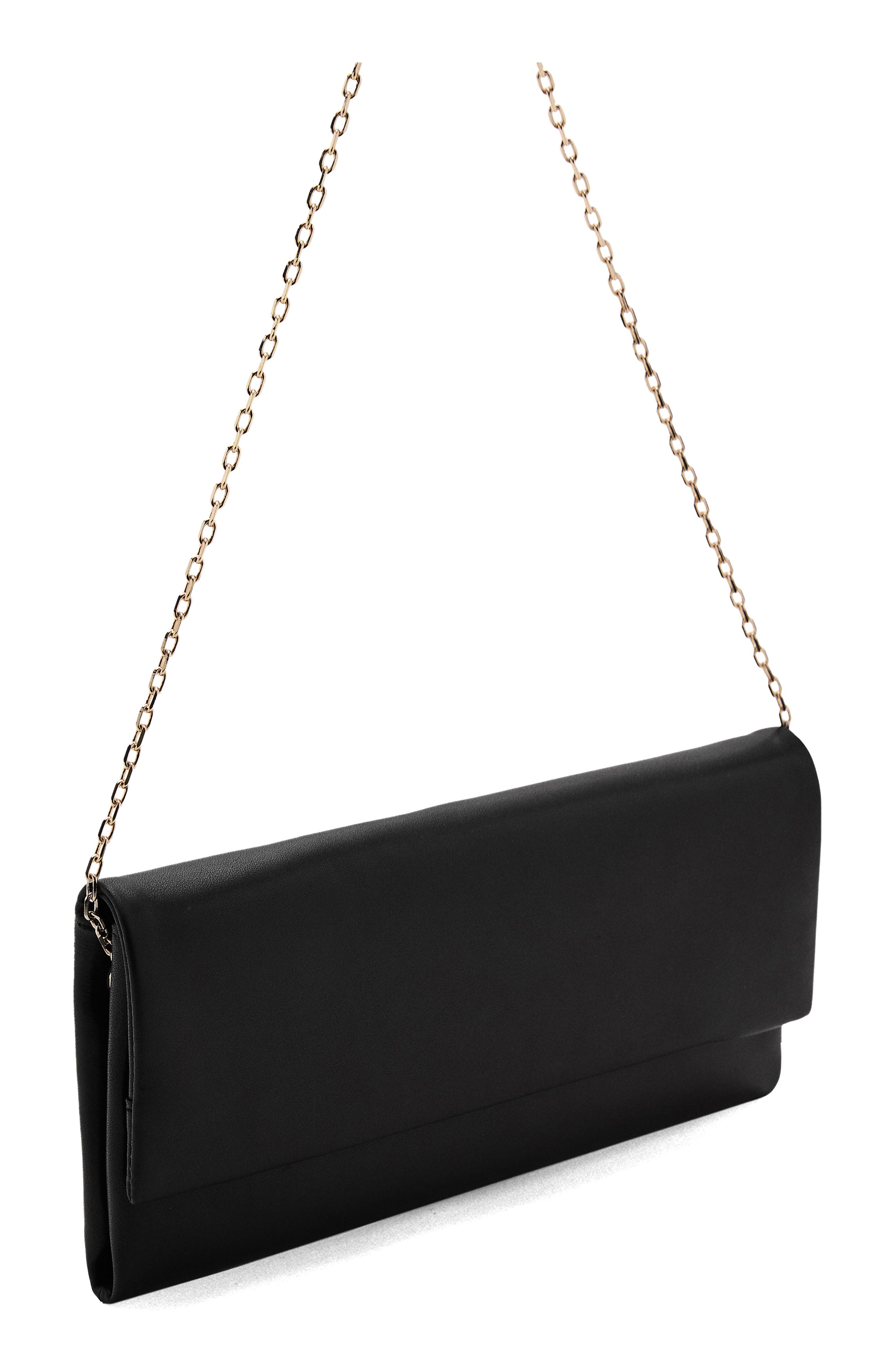 MANGO Leather Flap Clutch, Alternate, color, 