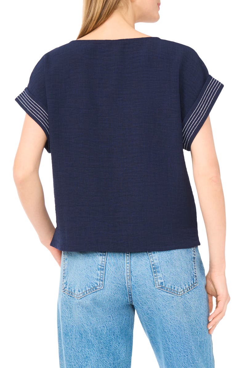 Halogen<sup>®</sup> Stitch Cuff Top, Alternate, color, Classic Navy