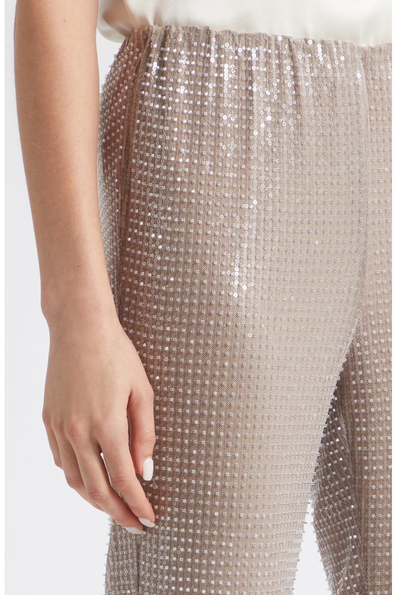 Gemma Sequin Pull On Pants, Alternate, color, TAUPE