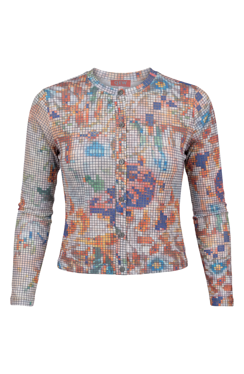 QEW Pique Cardigan Button Front Cardigan, Main, color, Multi Color